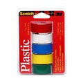 3M Colored Plastic Tape Assorted 190T, 3/4 in x 125 in (19 mm x 3, 17 m), 5PK 7010377641